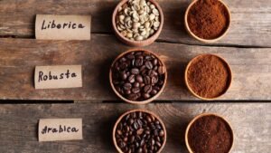 3 types of coffee beans - Liberica, Robusta and Arabica.